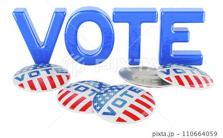 Vote concept, Election in the USA, concept. 3D rendering isolated 110664059