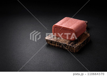 Delicious canned pink ham with salt, spices and herbs 110664370