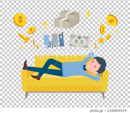 A man who enjoys a life of passive income. 110664814