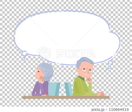 彼此不滿意的高級夫婦言語泡沫 110664819