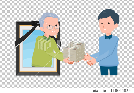 死後に現金資産を渡すシーン。 110664829