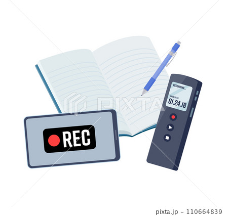 録音記録や議事録など証拠をとるもの。 110664839