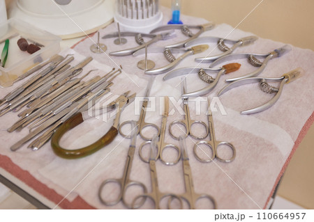 Set of metal Dentist's medical equipment tools Set of metal Dentist's medical equipment tools 110664957