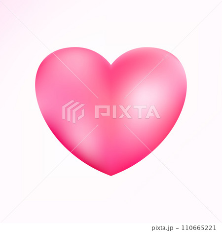 Realistic pink heart icon. 3D heart shape. Vector illustration EPS 10. 110665221