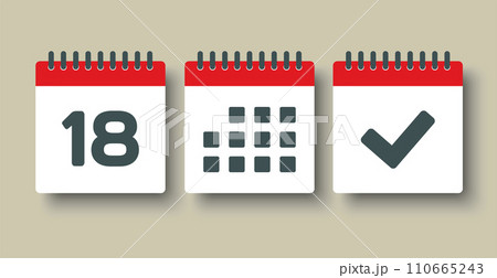 Vector icon page calendar - 18 day, agenda, done Vector icon page calendar - 18 day, agenda, done 110665243