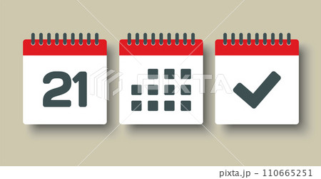 Vector icon page calendar - 21 day, agenda, done Vector icon page calendar - 21 day, agenda, done 110665251