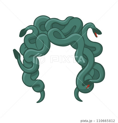 Hair wig from gorgon snakes template 110665812