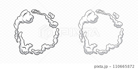 Smoke cartoon vector picture frame . Comic smoke dust border Smoke cartoon vector picture frame . Comic smoke dust border 110665872