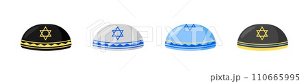 Jewish traditional kippah caps template Jewish traditional kippah caps template 110665995