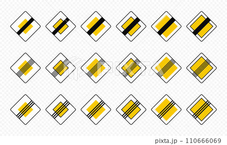 End of priority road sign vector design End of priority road sign vector design 110666069