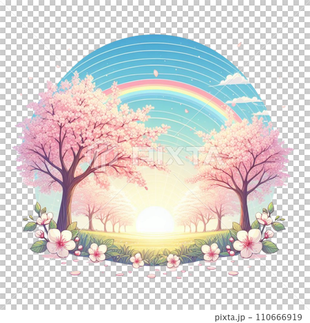 梅花、櫻花、賞花、彩虹 110666919