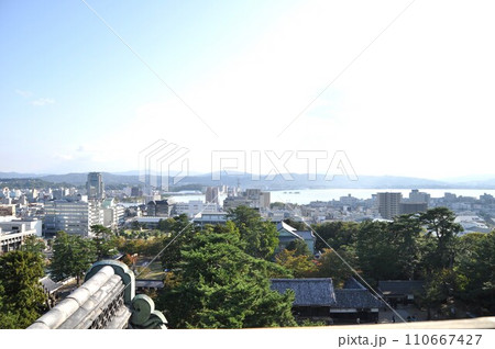 【島根県】国宝松江城天守からの眺め 110667427