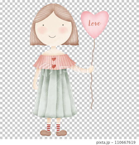 cute little girl in a dress holding a heart cute little girl in a dress holding a heart 110667619