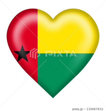 Guinea-Bissau flag heart button with clipping path Guinea-Bissau flag heart button with clipping path 110667632
