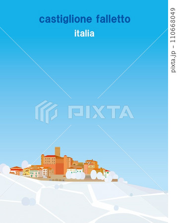 カスティリオーネ・ファッレット　castiglione falletto　ピエモンテ　イタリア　冬 110668049
