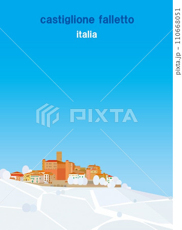 カスティリオーネ・ファッレット　castiglione falletto　ピエモンテ　イタリア　冬 110668051