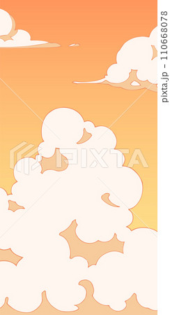 背景素材_夕焼けと入道雲 110668078