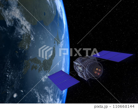 人工衛星 地球 日本 GPS 通信ネットワーク  人工衛星 地球 日本 GPS 通信ネットワーク  110668144