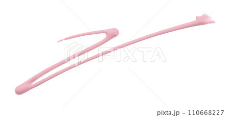 pink watercolor painted zigzag lines isolated on white background. 110668227