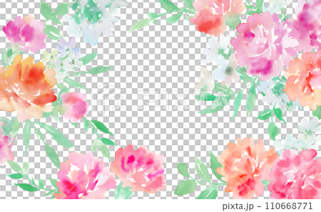 水彩で描いたカーネーションの背景用イラスト 水彩で描いたカーネーションの背景用イラスト 110668771