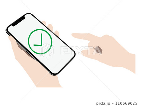 スマートフォンとチェック 110669025