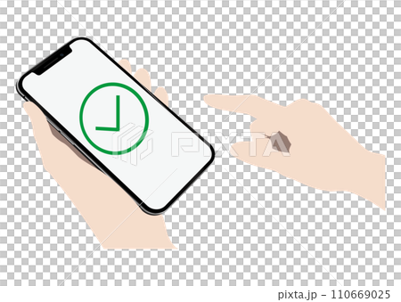 スマートフォンとチェック 110669025