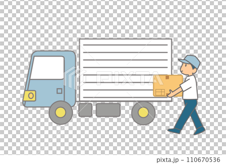 工作人員用卡車運送包裹 110670536