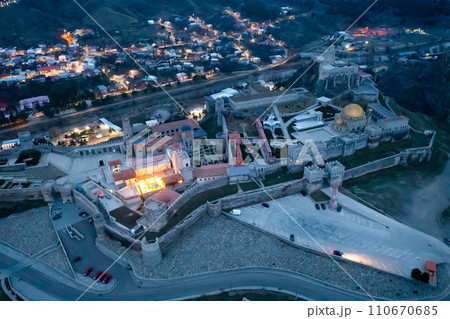 Aerial view of Rabai castle and city center in Akhaltsikhe Aerial view of Rabai castle and city center in Akhaltsikhe 110670685