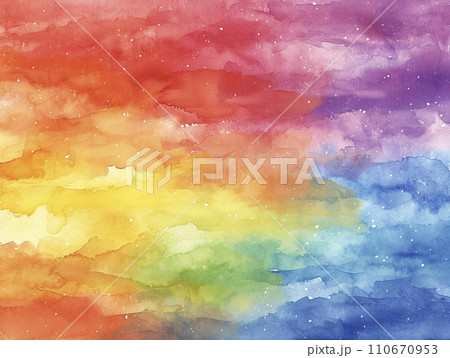 幻想的な虹色の水彩テクスチャ背景 AI画像 幻想的な虹色の水彩テクスチャ背景 AI画像 110670953