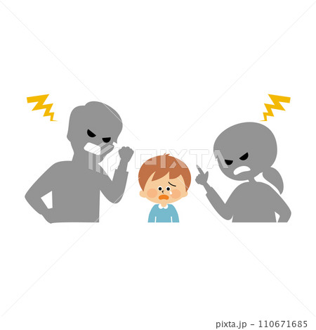 子供を怒るお父さんとお母さん かわいいイラスト素材 子供を怒るお父さんとお母さん かわいいイラスト素材 110671685