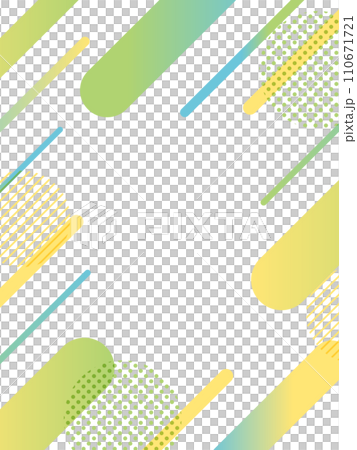緑と黄色と青の斜めストライプフレーム 緑と黄色と青の斜めストライプフレーム 110671721