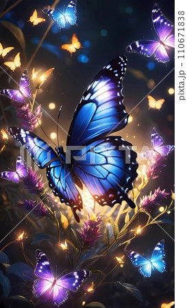 Beautiful colorful butterfly with lights background 110671838