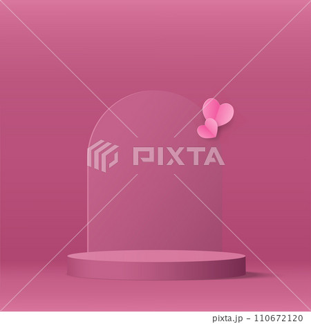 3d valentine podium scene for product display or placement. Vector 3d valentine podium scene for product display or placement. Vector 110672120