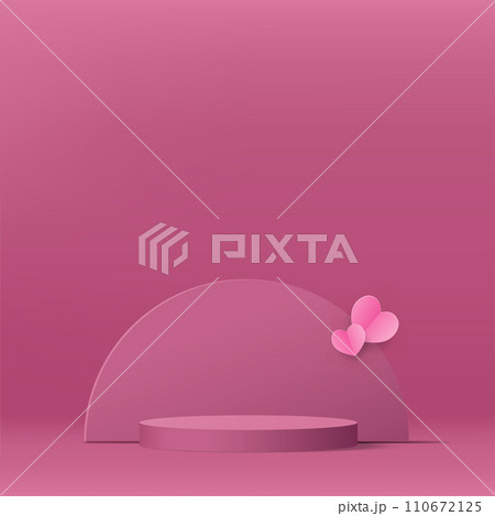 3d valentine podium scene for product display or placement. Vector 3d valentine podium scene for product display or placement. Vector 110672125