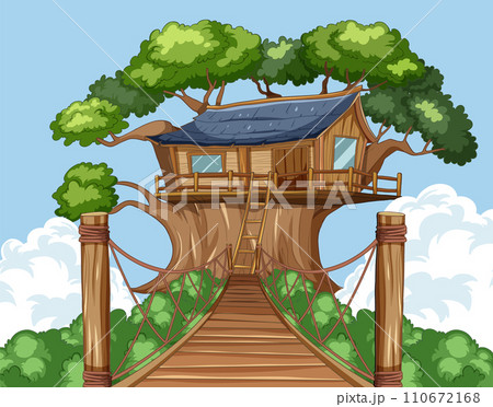 Enchanted Treehouse in Lush Forest Enchanted Treehouse in Lush Forest 110672168