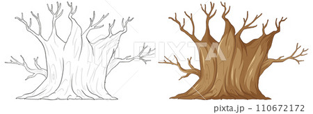 "Bare Tree Vector Illustration in Two Styles" 110672172