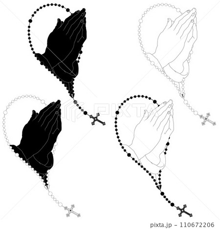 Praying hands with christian rosary Praying hands with christian rosary 110672206