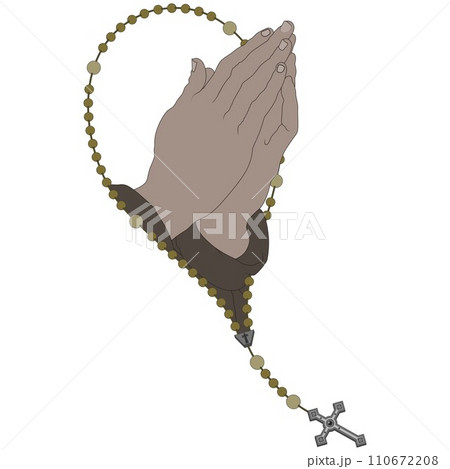 Praying hands with christian rosary Praying hands with christian rosary 110672208