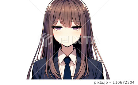ジト目の女性のイラスト素材 [110672504] - PIXTA