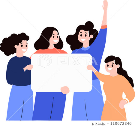 teamwork group holding white board teamwork group holding white board 110672846