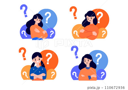 people with suspicious expression in flat style collection 110672936