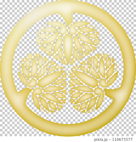 家紋　紀州葵【金色】 110673577