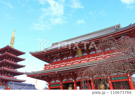 東京都台東区、浅草寺の風景 110673766