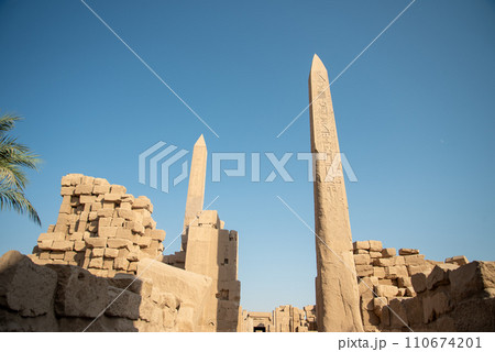 エジプトのルクソールにあるカルナック神殿とても美しい風景 110674201
