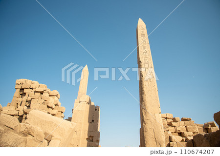 エジプトのルクソールにあるカルナック神殿とても美しい風景 110674207