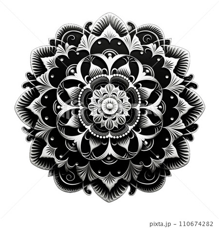 曼荼羅　幾何学模様　イラスト　アイコン 110674282