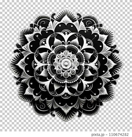 曼荼羅　幾何学模様　イラスト　アイコン 110674282