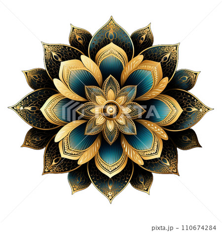 曼荼羅　幾何学模様　イラスト　アイコン 110674284