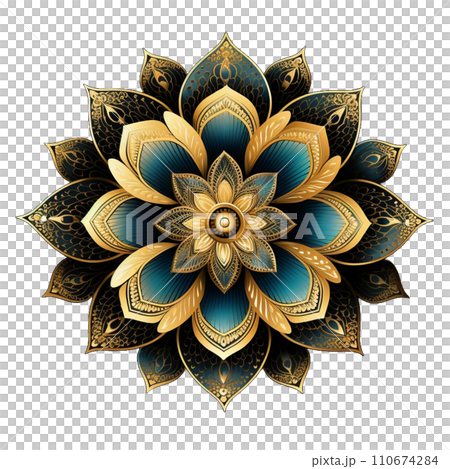 曼荼羅　幾何学模様　イラスト　アイコン 110674284