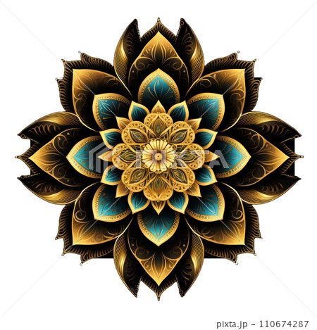 曼荼羅　幾何学模様　イラスト　アイコン 110674287